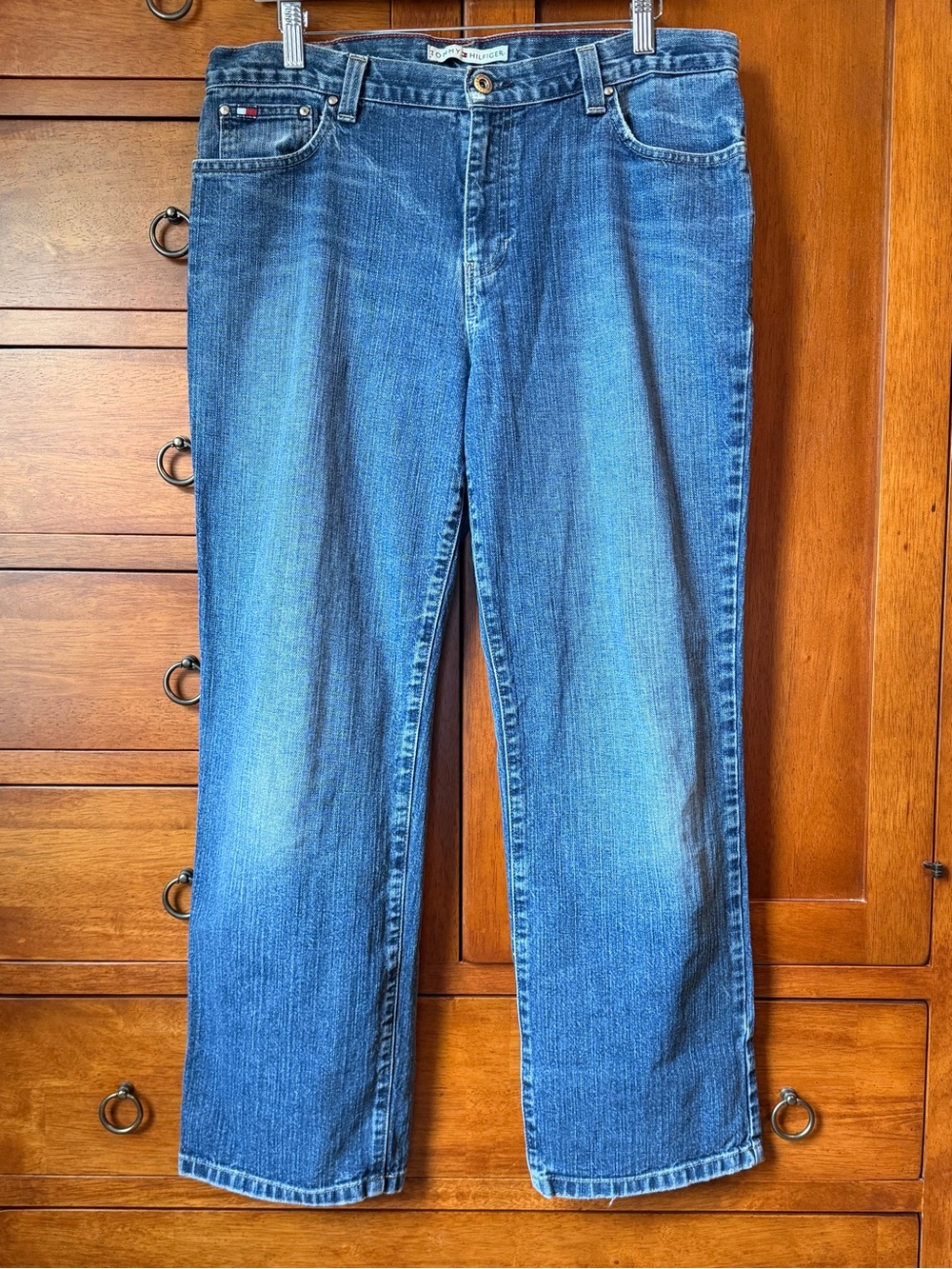 Vintage Tommy Hilfiger Boyfriend Jeans Size 12 Relaxed Straight Medium Wash